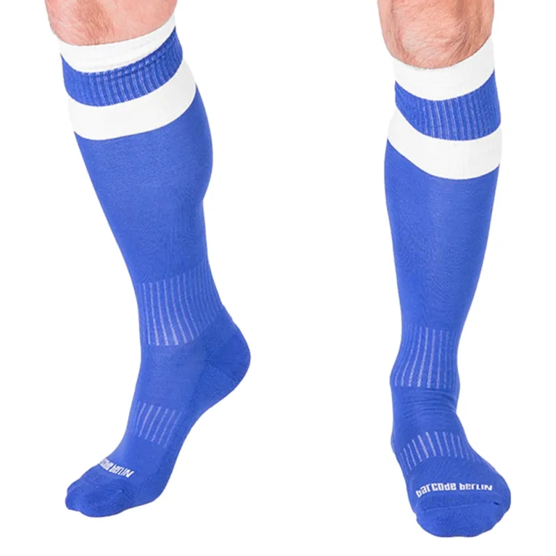 Barcode Berlin Chaussettes Football Socks Bleu-Blanc